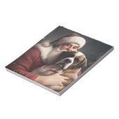sint bernard met sinterklaas feestelijke kerst notitieblok (Linkerzijde)
