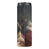 sint bernard met sinterklaas feestelijke kerst thermosbeker (Achterkant)