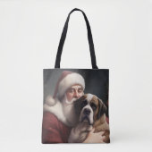 sint bernard met sinterklaas feestelijke kerst tote bag (Voorkant)