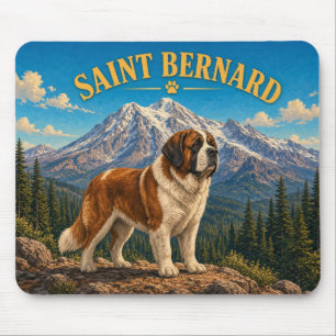 Sint-Bernard, Mount Baker Vintage Aquarel Muismat