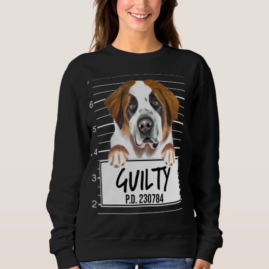 Sint-Bernard Mugshot Schuldig Hond Trui (Voorkant)