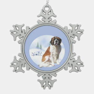 Sint Bernard Noel Sleutelhanger Tin Sneeuwvlok Ornament