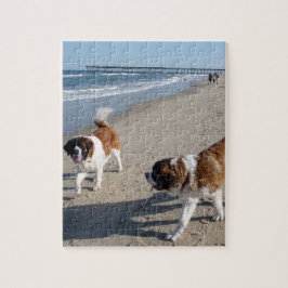Sint-Bernard op de strandpuzzel Legpuzzel