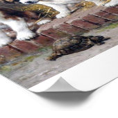 Sint-Bernard-puppies en schildpad Poster (Hoek)