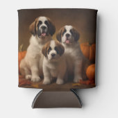 Sint Bernard Puppy Herfst Verrukking Pompoen Blikjeskoeler (Voorkant)