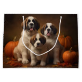 Sint Bernard Puppy Herfst Verrukking Pompoen Groot Cadeauzakje (Voorkant)