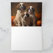 Sint Bernard Puppy Herfst Verrukking Pompoen Kaart (Binnen)