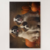 Sint Bernard Puppy Herfst Verrukking Pompoen Legpuzzel (Verticaal)