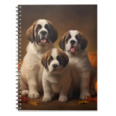 Sint Bernard Puppy Herfst Verrukking Pompoen Notitieboek (Voorkant)
