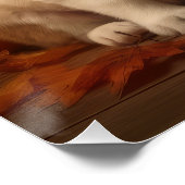 Sint Bernard Puppy Herfst Verrukking Pompoen Perfect Poster (Hoek)