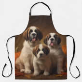 Sint Bernard Puppy Herfst Verrukking Pompoen Schort (Voorkant)