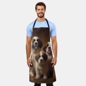 Sint Bernard Puppy Herfst Verrukking Pompoen Schort (Gedragen)