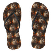 Sint Bernard Puppy Herfst Verrukking Pompoen Teenslippers (Voetbed)