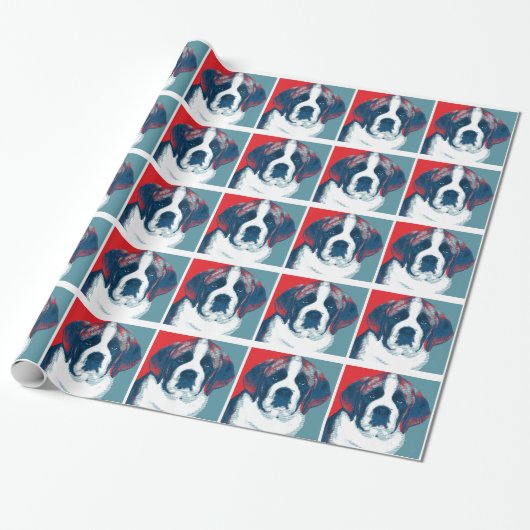 Sint Bernard Puppy Hope politiek parody Design Cadeaupapier (Uitgerold)