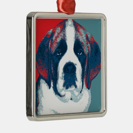 Sint Bernard Puppy Hope politiek parody Design Metalen Ornament (Rechts)