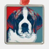 Sint Bernard Puppy Hope politiek parody Design Metalen Ornament (Voorkant)