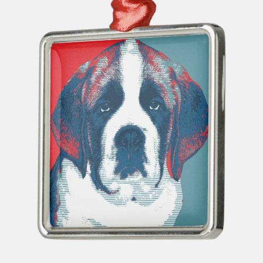 Sint Bernard Puppy Hope politiek parody Design Metalen Ornament (Links)