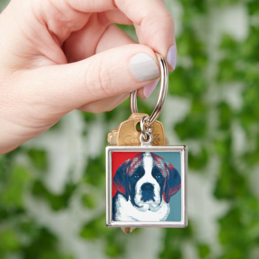 Sint Bernard Puppy Hope politiek parody Design Sleutelhanger (Hand)