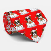 Sint-Bernard Puppy tijdens de kerstStropdas Stropdas (Opgerold)