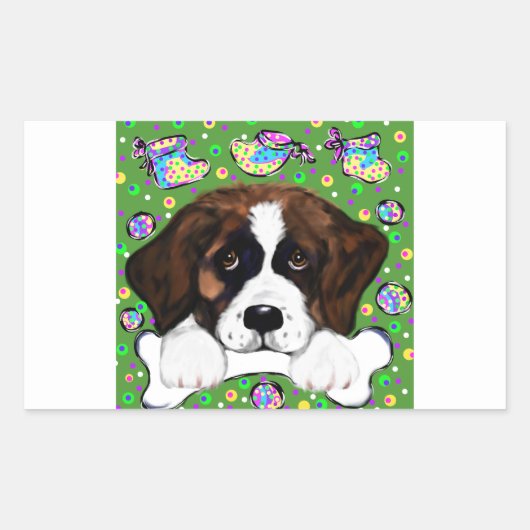 Sint-Bernard Rechthoekige Sticker (Voorkant)