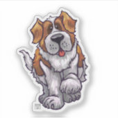 Sint Bernard schilderde portret Sticker (Voorkant)