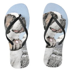 Sint-Bernard-schilderij - Mooie originele honden k Teenslippers