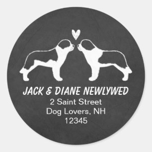 Sint Bernard Silhouetten Retouradres Ronde Sticker