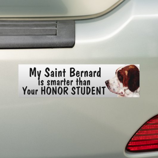 Sint Bernard slimmer dan een eersteklas student - Bumpersticker (Op auto)