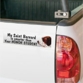 Sint Bernard slimmer dan een ere-student - grappig Bumpersticker (Op Truck)