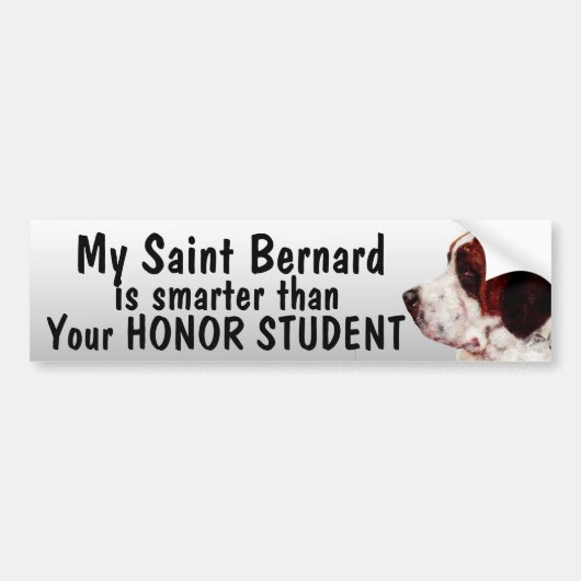 Sint Bernard slimmer dan een ere-student - grappig Bumpersticker (Voorkant)