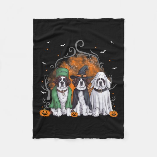 Sint Bernard St. Bernard Hond Halloween Spook Kost Fleece Deken (Voorkant)