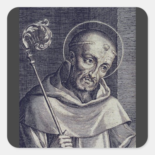 Sint-Bernard van Clairvaux Doctor Mellifluus Kunst Vierkante Sticker (Voorkant)