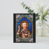 Sint-Bernard van het Glas in lood van Clairvaux Briefkaart (Staand voorkant)