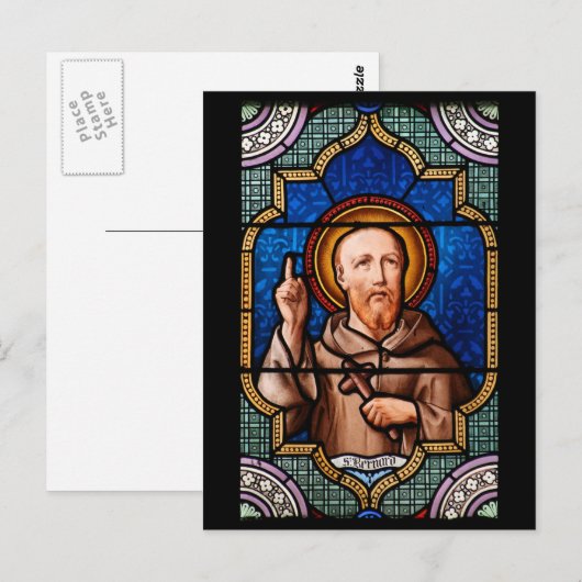 Sint-Bernard van het Glas in lood van Clairvaux Briefkaart (Voorkant / Achterkant)