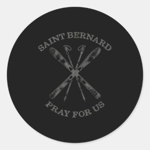 Sint Bernard Van Montjoux Sneeuw Ski Cadeaus Winte Ronde Sticker