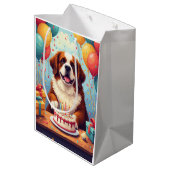 Sint-Bernard Verjaardagsfeest Medium Cadeauzakje (Achterkant Gekanteld)