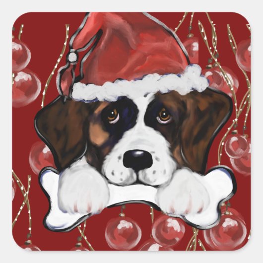 Sint-Bernard  Vierkante Sticker (Voorkant)