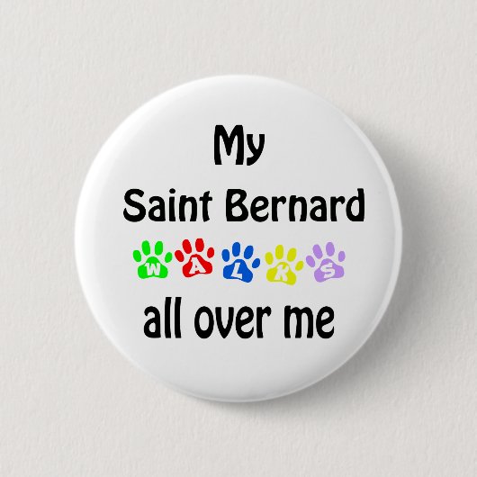 Sint Bernard wandelingen ontwerp Ronde Button 5,7 Cm (Voorkant)