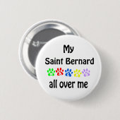 Sint Bernard wandelingen ontwerp Ronde Button 5,7 Cm (Voorkant /achterkant)