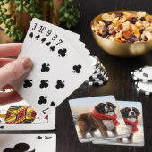 Sint-Bernardhond in Sneeuw Kerstmis Pokerkaarten (Insitu)