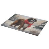 Sint-Bernardhond in Sneeuw Kerstmis Snijplank (Hoek)