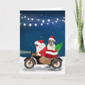 Sint-Bernardhond Kerstman  Kaart (Voorkant)