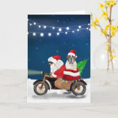 Sint-Bernardhond Kerstman Kaart (Gele Bloem)