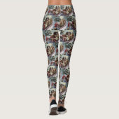 Sint-Bernardhond Kerstmis Festief Leggings (Achterkant)
