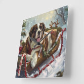 Sint-Bernardhond Kerstmis Festief Vierkante Klok (Hoek)