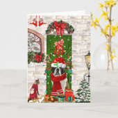 Sint-Bernardhond Kerstmis   Kaart (Gele Bloem)