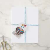 Sint-Bernardhond met Hartjes Valentijnsdag Cadeaulabel (Met Touw)