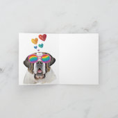 Sint-Bernardhond met Hartjes Valentijnsdag Kaart (Binnen)