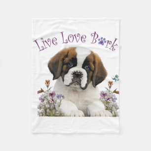 Sint-Bernardhond Moeder Bloemstuk Fleece Deken
