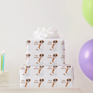 Sint-Bernardhond ontwerp verjaardag Cadeaupapier
